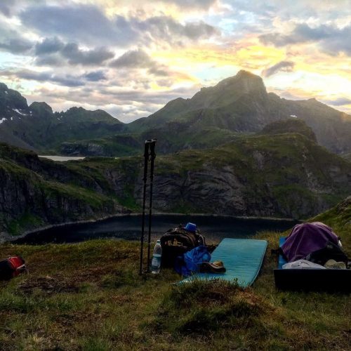 Ein Outdoor Schlafplatz in Norwegen auf den Lofoten